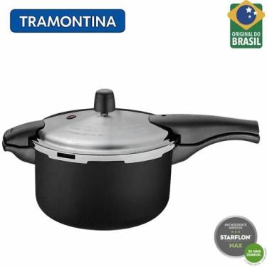 Imagem de Panela de Pressão Tramontina Starflon Vancouver Effect 6 L, Preto