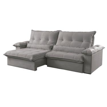 Imagem de Sofá Vega 02 Módulos De 100cm Br 25cm Meu Sofá Online B026 Veludo Prata