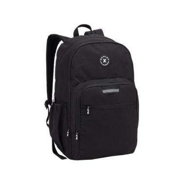 Imagem de Mochila Costas Juvenil Masculina Escolar Preto Refletiva - Denlex