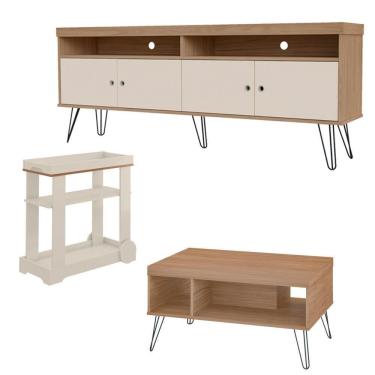 Imagem de Rack Mesa De Centro Carrinho RMC4642 Arly Carvalho Off White