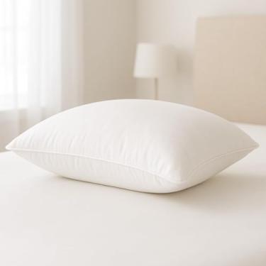 Imagem de Travesseiro Pena de Ganso Fibras Importada Branco Macio Confortavel Antialergico Pluma De Ganso