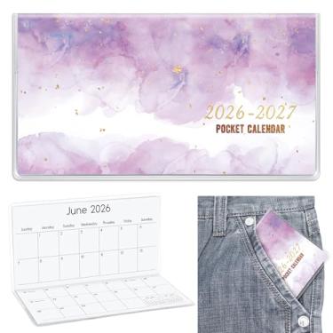 Imagem de ReliThick 17,8 cm x 16,5 cm 2026-2027 calendário de bolso para bolsa, agenda mensal pequena, caderno, capa de PVC, blocos de notas, presente de agradecimento, presente para mulheres, mãe, amiga