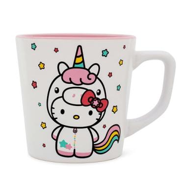 Imagem de Silver Buffalo Caneca de cerâmica com latte Hello Kitty Unicorn de 500 ml
