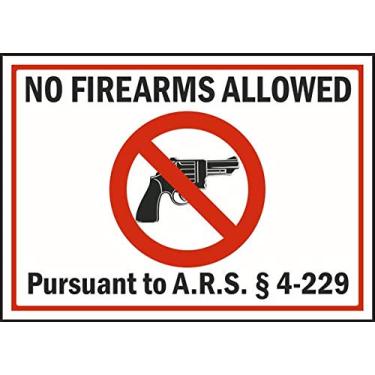 Imagem de Adesivos de vinil - Pacote - Adesivos de sinais de segurança e aviso e armazém - Placa Arizona No Firearms Allowed 1-3 pacotes (8,9 cm x 12,7 cm)