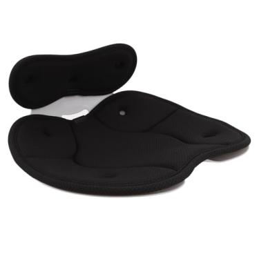 Imagem de ZIZEV Almofada ergonômica para cadeira de apoio lombar nas costas, almofada de assento de espuma viscoelástica com tecido respirável de resfriamento para carro de escritório em casa (preto)