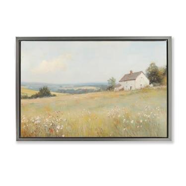 Imagem de Stupell Industries Little House Prairie Landscape Black Framed Floater Canvas Wall Art, design by Petal Prints Design, 17 x 25