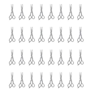 Imagem de Ruwado 50 peças de pingentes de tesouras de metal 2,6 x 1 cm mini metal vintage ferramenta de barbeiro pingentes tesouras para mulheres, faça você mesmo, colar, pulseiras, chaveiro, brinco, decoração