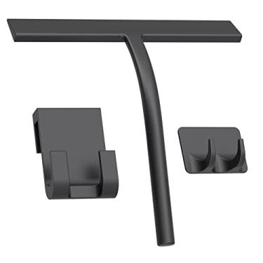 Imagem de Anlynwooh Rodo de chuveiro de silicone multifuncional para porta de vidro de chuveiro com gancho, acessórios de banheiro para espelho de janela azulejo paredes de chuveiro de carro, ferramenta de