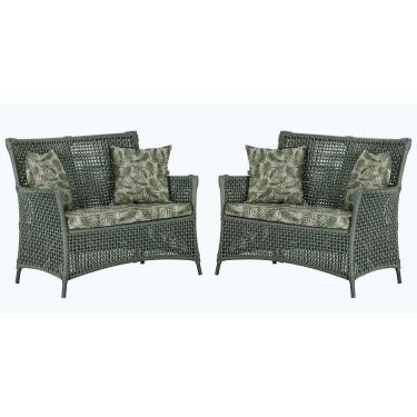 Imagem de 2 Sofás área Externa Igapó Alumínio Preta Corda Náutica E5 Verde