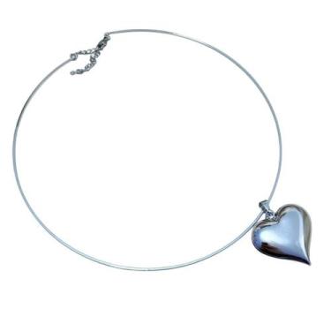 Imagem de Gargantilha de Aro em Aço Inox com Pingente de Coração - Pistache Aces