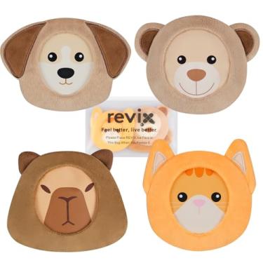 Imagem de REVIX Bolsas de gelo infantis para Boo Boos, bolsa de gelo pequena de gel reutilizável para crianças com capas de pano macio e designs de animais fofos, 4 bolsas quentes e frias para conforto diário