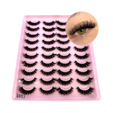 Imagem de Cílios Postiços Naturais Longos 3D De Mink, Kit De Maquiagem Com 20 Pa