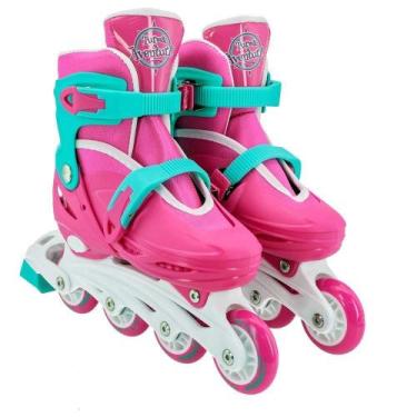Imagem de Patins Inline Unitoys Com Kit Segurança 30-33 1785S - Rosa