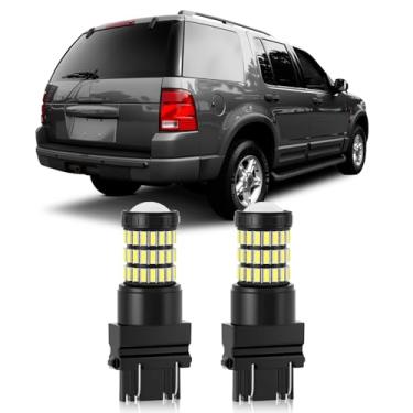 Imagem de MEALAM Lâmpadas LED Xenon White 3157 4157 3057 3156 com projetor de luzes de ré compatíveis com Ford Explorer 2002 2003 2004 2005, pacote com 2