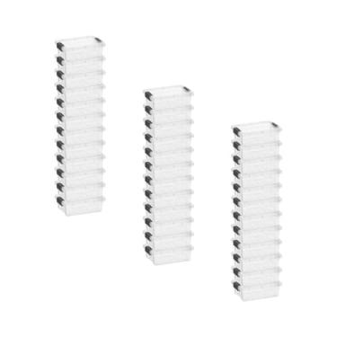 Imagem de Superio Mini recipiente de armazenamento caixa de giz de cera de plástico suprimentos de arte e estojo de costura empilhável transparente pequeno organizador para contas, papelaria, giz e alimentos