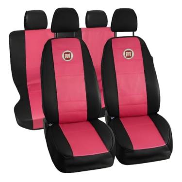 Imagem de capas para banco de carro couro fiat uno palio cor preto com vermelho azul bege cinza grafite rosa todos ano e modelo (preto e cinza)