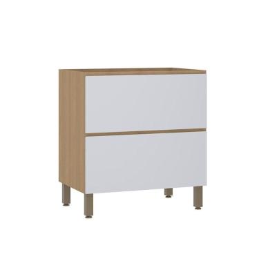 Imagem de Balcão De Cozinha 80cm 1 Porta E 1 Gaveta Sem Tampo Slim Luc Freijó/cinza Cristal