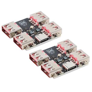 Imagem de EC Buying 2 peças XL334P4 extensor tipo C 4 portas USB Hub USB2.0 divisor módulo de doca de expansão multiportas