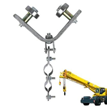 Imagem de Polia da roda do rolamento do guindaste, de Roda de Ferro da Polia, de polia resistente de liga de rolamento duplo 360 ° giratório 40#/50# para DIY de elevação para academia em casa