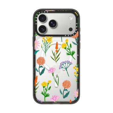 Imagem de CASETiFY Capa Impact para iPhone 17 Pro Max [fina/compatível com Magsafe/2,5 m. Proteção contra quedas de grau militar 4X] - Flores - Preto transparente