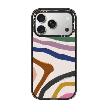 Imagem de CASETiFY Capa Impact para iPhone 17 Pro [fina/compatível com Magsafe/2,5 m. Proteção contra quedas de grau militar 4X] - Zébra Pop - Preto transparente