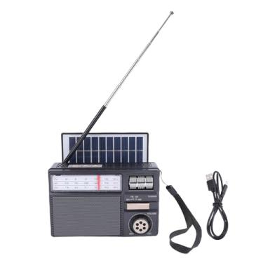 Imagem de Yunseity Rádio Solar Portátil, Com AM FM SW BT, Alto-falante BT Com Reprodução USB, Suporte para Bateria Recarregável e Energia de Painéis Solares, para Atividades Ao Ar Livre Em (BLACK)
