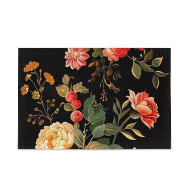 Imagem de WELLDAY Quebra-cabeça flores étnicas tradicionais 500 peças grande jogo de arte para adultos adolescentes