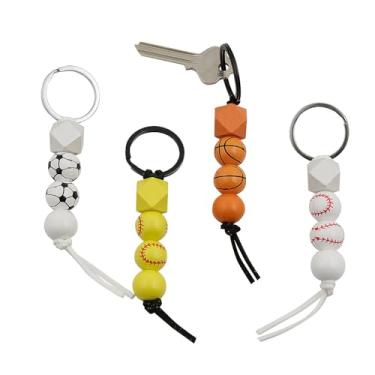 Imagem de Fun Express Chaveiro de plástico com cordão de bola esportiva de 11 cm - 12 peças