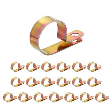 Imagem de HARFINGTON 20 braçadeiras de cabo 1-3/8" (35 mm) braçadeira de tubo de aço carbono galvanizado clipes de cabo de metal para instalação doméstica industrial automotiva fio de tubulação