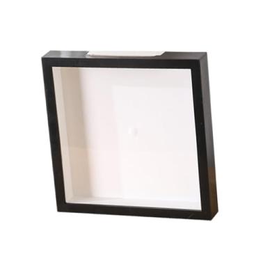Imagem de Ｂｅｓｇａ Moldura tipo caixa de sombra para mesa e parede, multiuso, com abertura superior, ideal para exibir fotos, guardar lembranças e ingressos, Preto E Branco