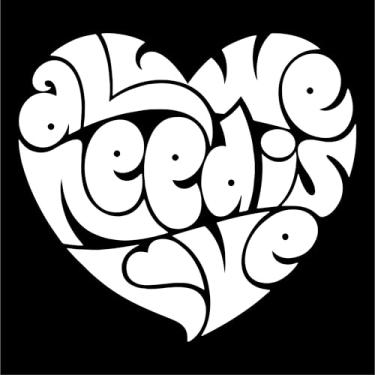 Imagem de Adesivo DECORATIVO Need is Love para notebook carro portas vidros Paredes vários tamanhos (BRANCO, 62,4x57cm)