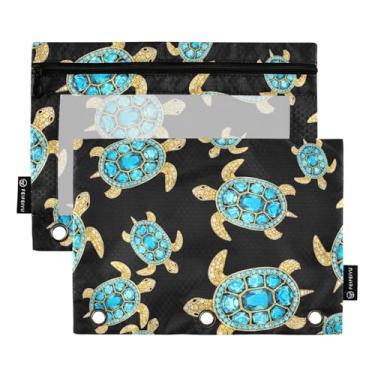 Imagem de Turtlestur Furador de três furos para fichário, bolsa de fichário de grande capacidade para armazenamento de sala de aula, material de professor, pacote com 2