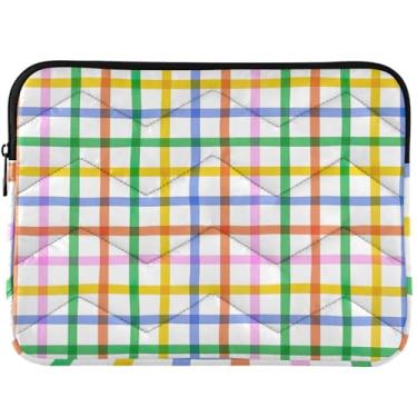 Imagem de Capa protetora para computador com grade geométrica colorida personalizada, capa protetora para computador, capa para notebook universal de 14 polegadas