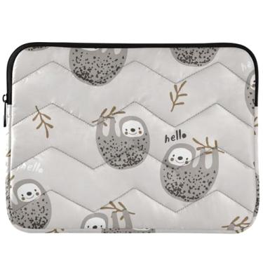 Imagem de Capa protetora para notebook cinza preguiça cinza cinza para MacBook Air 13 polegadas capa universal para laptop de 13 a 14 polegadas fofa