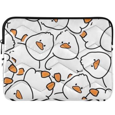 Imagem de Capa protetora para laptop branca fofa Duck para MacBook Air de 13 polegadas, acessórios de computador, capa para notebook universal de 13 a 14 polegadas
