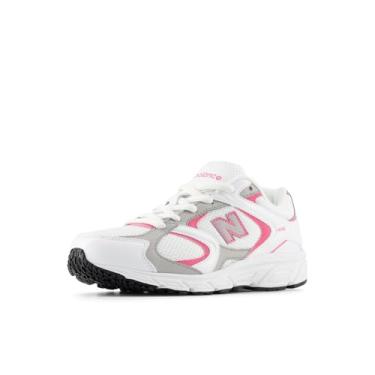 Imagem de New Balance Tênis infantil unissex 408 V1 com cadarço, Nb 103 Branco/Rosa Cetim, 17