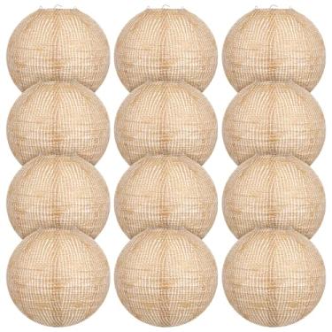 Imagem de 12 peças de lanternas de papel de serapilheira impressas lanternas de papel chinesas redondas decorativas de casa de fazenda decoração de sala de aula doce sala de aula festa de aniversário evento