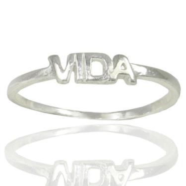 Imagem de Anel Aliança Aparador Prata Legitima Escrito Vida - Lojas La+Ny, 19, P