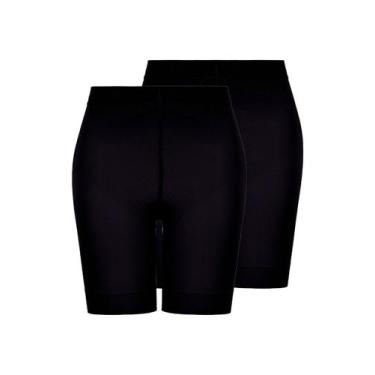 Imagem de Kit com 2 Shorts Feminino Modelador Up Line Loba 5690-003, Preto, G