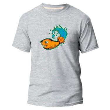Imagem de Camiseta Algodão Premium Estampa Digital Peixes Laranja DTF - Pavesi, 