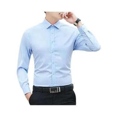 Imagem de Camisa Casual De Negócios Masculina plus Size 8XL, Cor Sólida, Manga L