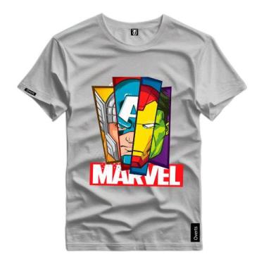 Imagem de Camiseta Masculina Personagens Marvel Estampado CF001 Camisa 100% Algo