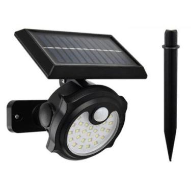 Imagem de Luminária Solar Led Sensor De Presença Parede Ou Espeto - Keedi