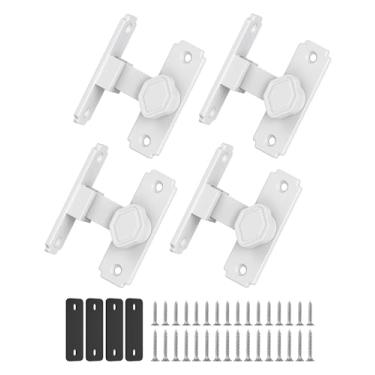 Imagem de Anobeyi Fechadura de porta de celeiro de 90 graus, pequenas travas deslizantes para porta de celeiro, trava de portão deslizante à prova de ferrugem para jardim, banheiro, armário, gaiola para animais