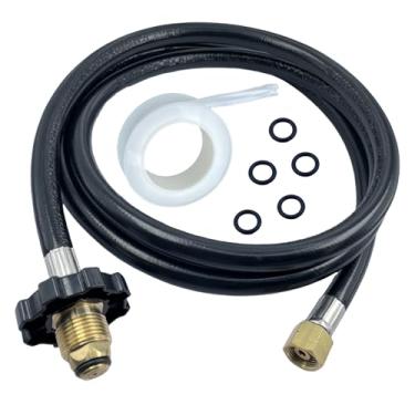 Imagem de JTEYINH Mangueira De Maçarico Propano 12 Pés Para Conexão Queimador Ervas Daninhas, Extensão Do Tanque Ao Maçarico, G3/8"-19, Rosca Interna Esquerda-Psi350, Com Fita Vedação Anel Reposição (12 Pés)
