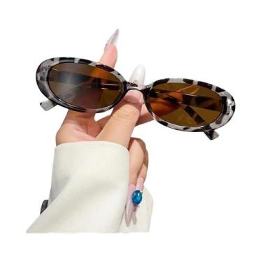 Imagem de Óculos De Sol Oval Em Estilo Tartaruga Preta, Conjunto Fashion Chic Pa