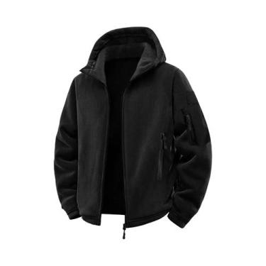 Imagem de Jaqueta Tática Masculina Com Capuz Para Outono Inverno, Grossa E Quent