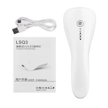 Imagem de Secador de cílios para unhas 2 em 1 Mini 3 Lâmpada LED UV com temporizador