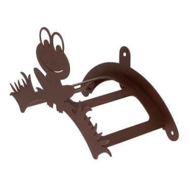 Imagem de Suporte para mangueira de jardim, adequado para quintal, montado na parede, em aço(Marron)