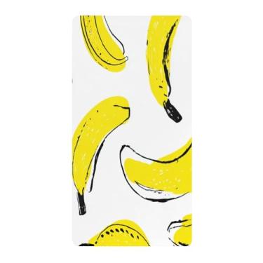 Imagem de Blueangle Lençol de berço padrão para berço infantil - Lençóis de algodão macio e respirável com bananas (294)